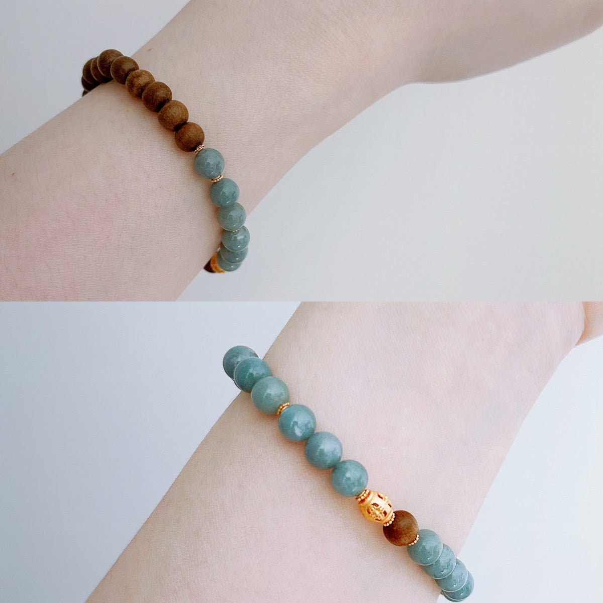 Chrysoprase and Wood**Crystal Bracelet – Style Meets Positive Energy**